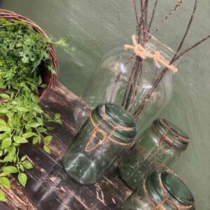 Køkken/ grøn glas /redskaber mm