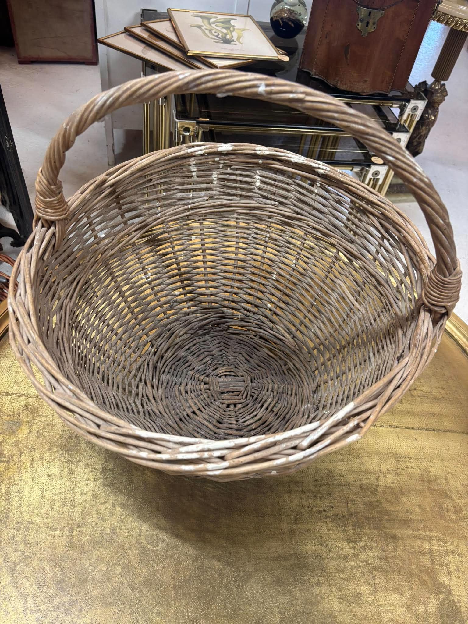 Gammel fransk flettekurv med håndtag, 43 cm (1) – billede 4