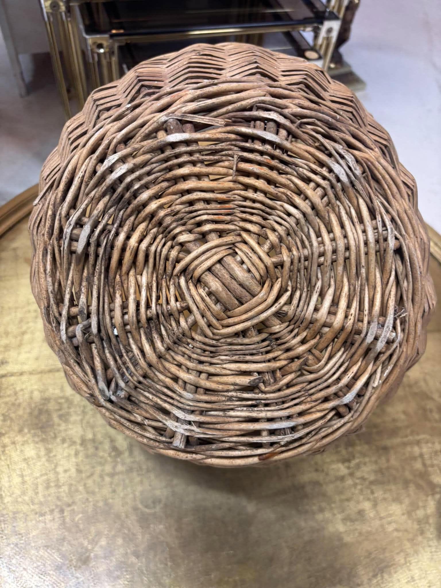 Gammel fransk flettekurv med håndtag, 43 cm (1) – billede 2