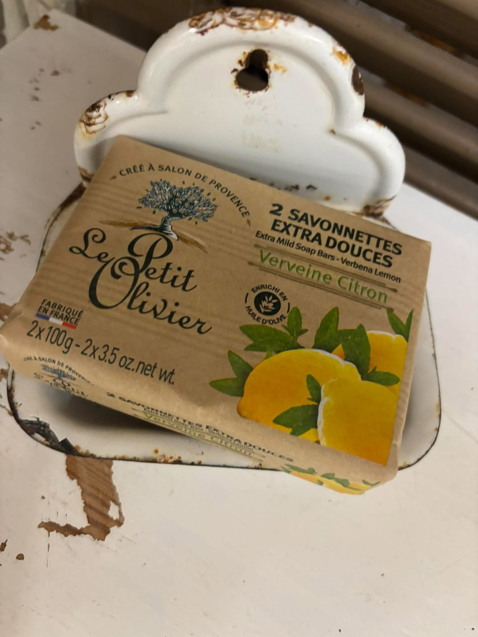 Le Petit Olivier-sæber med citronverbena, pakke med to sæbestykker