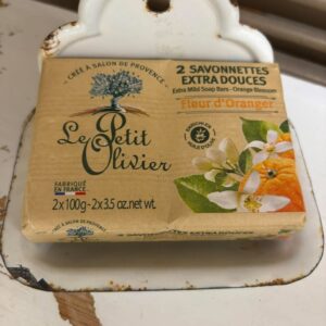 Le Petit Olivier-sæber med appelsinblomst, pakke med to sæbestykker
